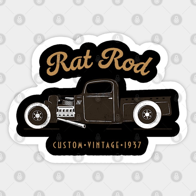 Rat Rod Vintage Hot Rod Sticker by MadeByBono